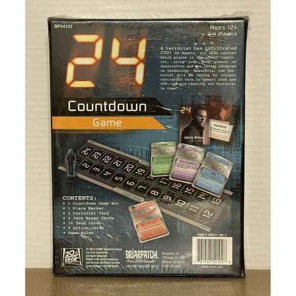 24 Countdown Game Jack Bauer Briarpatch Ages 12+  2-4 players  NEW Sealed - Picture 3 of 6